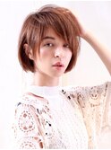 頭が小さく見える！丸みのあるストレートボブ弱酸性縮毛矯正☆