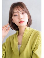 メーヴェ(Mowen) mowen 南堀江 ミニボブ×ナチュラルベージュ×シースルバング