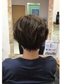 白髪ぼかし×イルミナカラー新色☆マリーン ×レイヤーショート