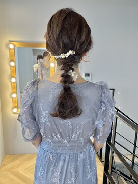 ヌープヘアーアイス(NUUP.hair ici) 大人美人ポニーテール編みおろし三つ編み褒められる♪