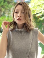 フリーラ 表参道(freera)&nbsp;@kamiishi_freera　ミルクブラウン　鎖骨ボブミックスウェーブ