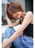 【GEEKS渋谷】ハンサムショート/ミルキーベージュ/ツヤ髪/抜け感