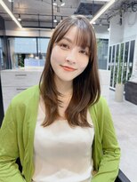 ファンナギンザ(FaNNa ginza) くびれヘア/レイヤー/韓国ヘア/シースルーバング/ベージュ