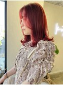 赤髪 / ミディアムボブ / レッド 〔久屋大通/久屋/丸の内〕 