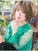 ハイトーンくせ毛風カール小顔Aラインボブh3志木20代30代40代