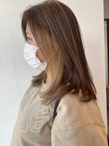 ヘアデザイン プティパ(Hair Design petit-pas)&nbsp;白髪ぼかしハイライト×イヤリングカラー♪