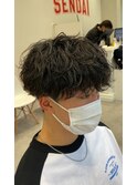 波巻きツイストスパイラルマッシュ刈り上げツーブロック