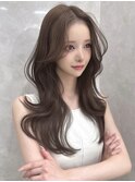 韓国前髪　くびれヘア　夏のヘアアレンジ