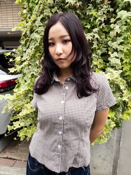 ベンジー オウン 代々木上原店(benji own) 顔まわりレイヤー　深めワインレッド