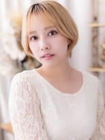 カバーヘア ブリス 大宮西口(COVER HAIR bliss) シースルーバング金髪ひし形レイヤーショートb大宮10代20代30代