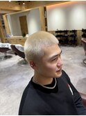 メンズ金髪坊主 ブロンド ミルクティーベージュホワイトベージュ