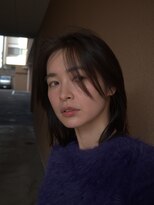 メグリ(meguri)&nbsp;カーキベージュブラウン　ミディアムレイヤー