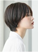 表参道白髪ぼかしウルフショートボブベージュアッシュグレージュ