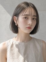 ヴェイン 渋谷(vain)&nbsp;コンパクトボブ シースルーバング 髪質改善 オリーブグレージュ