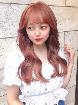 アフロート ディル(AFLOAT D'L) みきな韓国アイドルピンクカラー人気美容室小顔シースルー大人