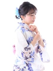 浴衣　ヘアセット　シースルーバング　編み込み《marche田嶋》