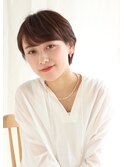 キャラメルベージュが可愛い大人丸みショート/30代40代50代