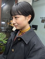 ソルトウォーター(SALT WATER) ワイドバングショート　マッシュショート　小顔　黒髪