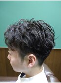 ビジネスショート アップバングセクシーパーマ