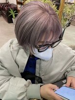 マイ ヘア デザイン 岡崎(MY hair design) 斜めバング/グレージュカラー/シルキーベージュ/岡崎