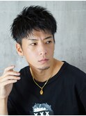 刈り上げ アップバング ツーブロック