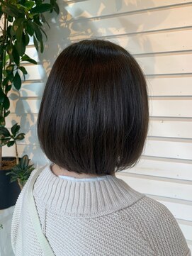 ラコスタ(LaCosTa) ミニボブ毛先丸み◎ブラウンサラツヤ髪ストレートココアブラウン