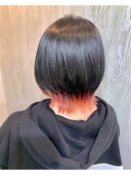 テーラヘアー 光が丘店(TELA HAIR) アッシュブラック×インナーサーモンピンク【光が丘】