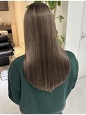 ハイライトカラーグレージュベージュケアブリーチダブルカラー