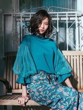 モッズヘア 越谷(mod's hair) 透明感ダークアッシュかきあげ前髪こなれボブパーマtk越谷