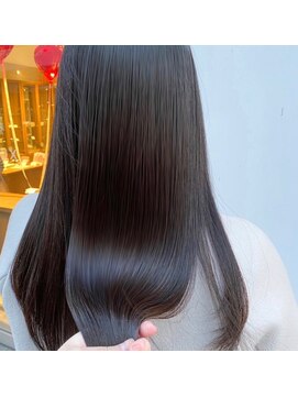 シェリー 仙台(Cherie) 髪質改善★ハイライトブルーブラック白髪染めロングウルフ