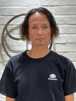 ヨシザワインク プレミアム 横浜 桜木町店(YOSHIZAWA Inc. PREMIUM)&nbsp;ブラックメンズロングパーマツーブロック刈り上げ