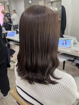 アジールヘア 所沢プロペ通り店(agir hair) ミルクティーベージュ美髪ワイドバングケアブリーチ所沢韓国