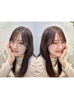 少人数の落ち着いた空間で、“やわらかい素髪×透明感カラー”を