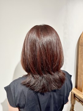 ヘアーポケット 恵比寿(hair pocket) まとまるセミロングレイヤー/髪質改善/艶カラー/小顔/30代/40代