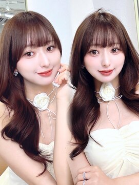 レイリー 原宿 表参道(Rayreee) ゆる巻きロング×ぱっつん前髪韓国風顔まわり