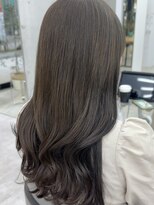 ビューブルー 亀戸錦糸町(VIEW BLUE)&nbsp;◎美髪カールシアーカラーオリーブグレージュロングセミディ