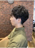メンズパーマ×耳だしショート◆20代30代40代