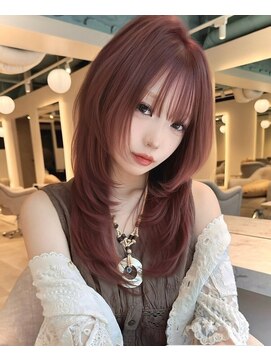 アリスバイアフロート 自由が丘(ALICe by AFLOAT) >>ハッシュカット×ブリーチなしダブルカラーピンクカラー