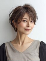 Heart's美人設計と白髪ぼかし専門店 青山表参道店 脱白髪染め/ショートヘア【ハーツ】&nbsp;白髪ぼかし脱白髪染め似合わせショートボブ40代50代60代