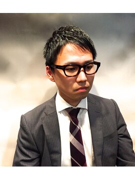 ヒロギンザ 浜松町店(HIRO GINZA) ツーブロックビジネスショートレイヤーかき上げコンマヘア