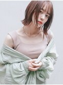 ラベンダーベージュ切りっぱなしボブ♪