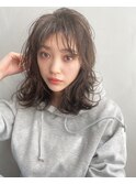 大人かわいいココアブラウン/フリンジウェーブ
