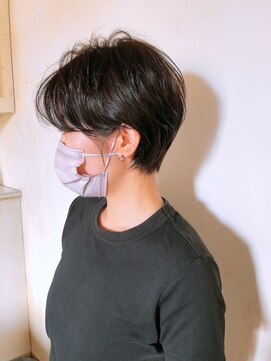 髪質改善と縮毛矯正の専門店 サンティエ(scintiller) 2021年春夏大人可愛い小顔耳掛けショートボブ30代40代50代