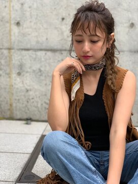 オースティン 門前仲町(AUSTIN) 前髪かき上げイメチェンイヤリングカラーラベンダーカラーくびれ