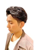 銀座マツナガ 浅草店&nbsp;ツーブロ×アップバング/ナチュラルパーマビジカジ