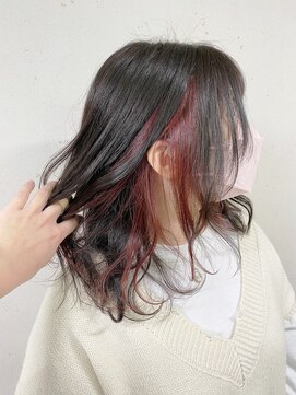 ギャラクシー ヘアードレッサーズ(galaxy hairdressers) さりげなさが可愛いイヤリングカラー濃いめピンク
