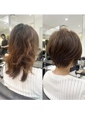 《骨格、髪質似合わせカット》ふんわりショートボブ【ERIKA】