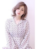 オーロ 西宮店(ORO)&nbsp;外はねミディアム　ハイライト　透明感ベージュ