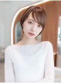 大人かわいい前髪セシルカットココアブラウンフリンジウェーブ