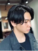 センターパートニュアンスパーマ毛流れパーマカルマパーマ